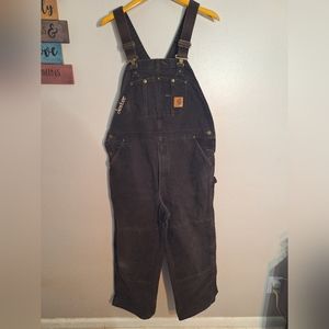 Carhartt Dark Brown Coveralls Size 40x30 100% Cotton
